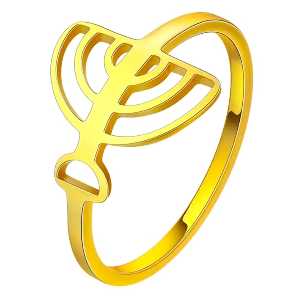 Gold Menorah Ring